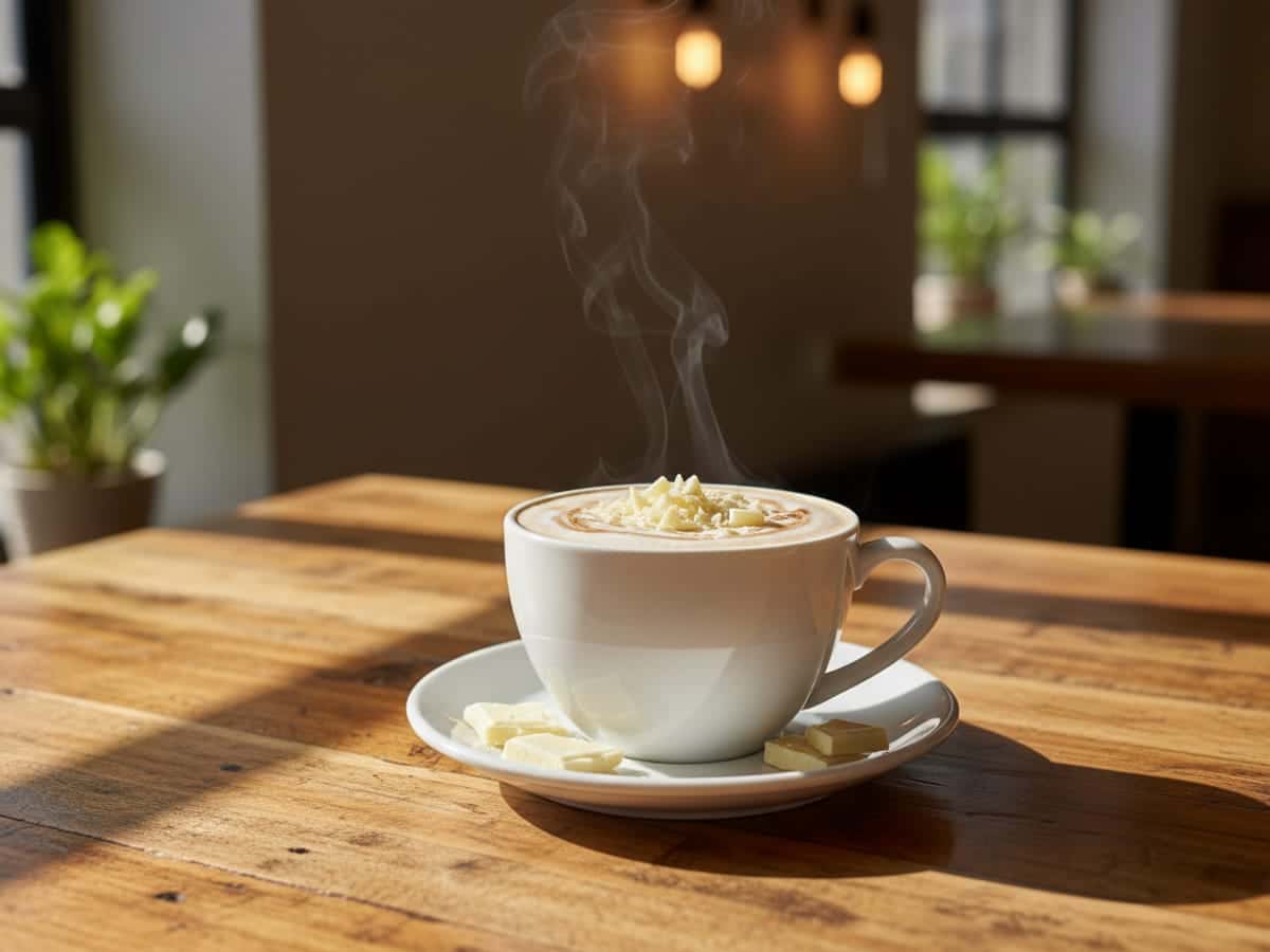 Fotografía: chocolate blanco caliente