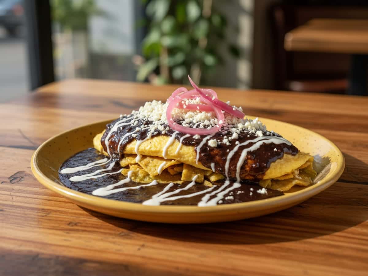 Fotografía: omelette de chilaquiles verdes