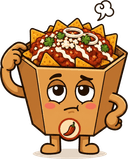 Mascota CHILABOX pensativa, con hambre