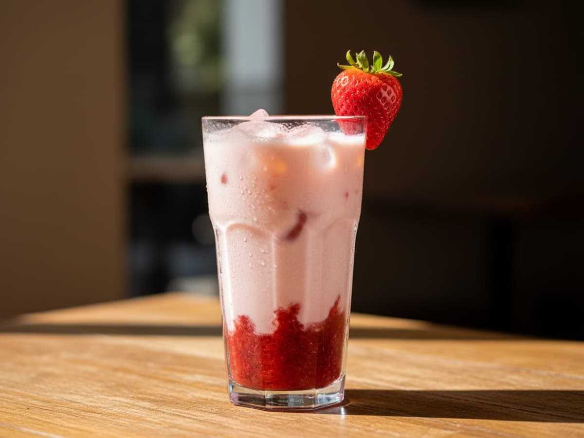Fotografía: fresas con crema latte