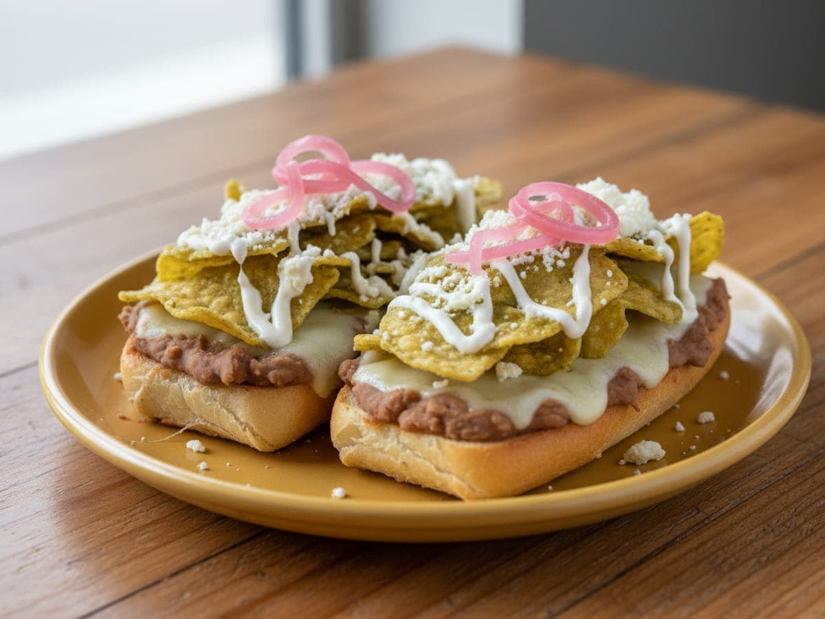 Fotografía: molletes con chilaquiles